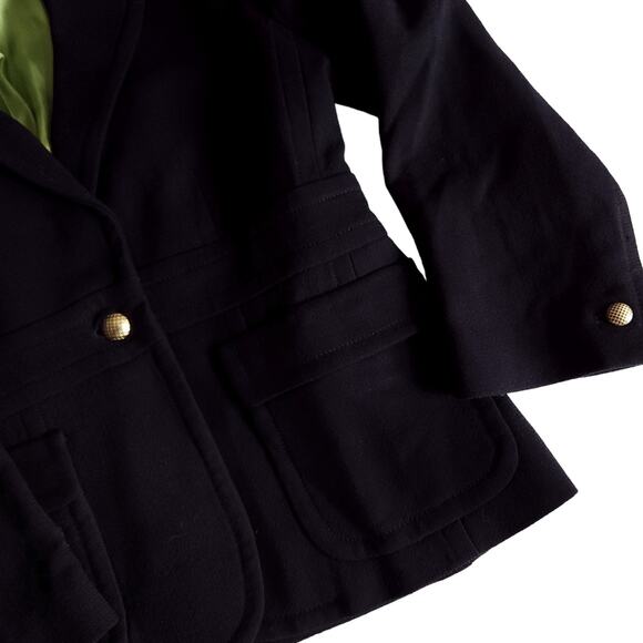 J CREW wool banded waist blazer black textured classic career suit jacket Size 8 - Picture 3 of 5